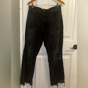 Ardene Straight Black Ripped Jeans